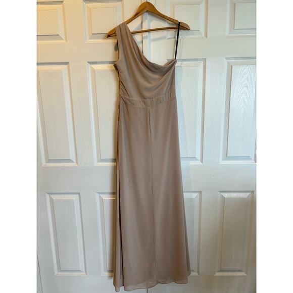 tfnc London NWT Geena Maxi Off Shoulder Long Special Occasions Dress Taupe Sz 12 - Picture 3 of 9
